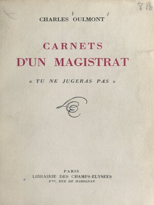 cover image of Carnets d'un magistrat